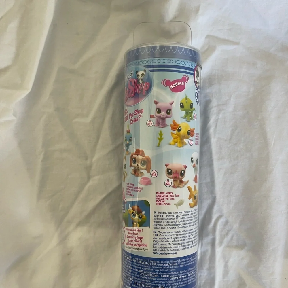 Littlest Pet Shop SERIES 1 Pet Trio Tube WILD VIBES Iguana Axolotl Rhino NEW
